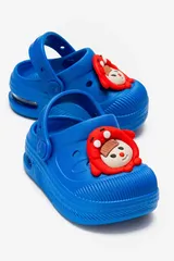 Saks Mavi Emojili Günlük Sahil Plaj Havuz Işıklı Çocuk Terlik & Sandalet 6