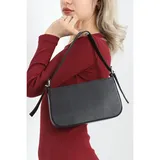 Siyah Minimalist Baget Kadın Omuz ve El Çantası 4