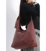 Bordo Şık ve Çok Yönlü Günlük Kadın El & Omuz Çantası 5
