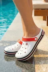 Croxer Beyaz Kırmızı Anatomik Comfort Terlik & Sandalet