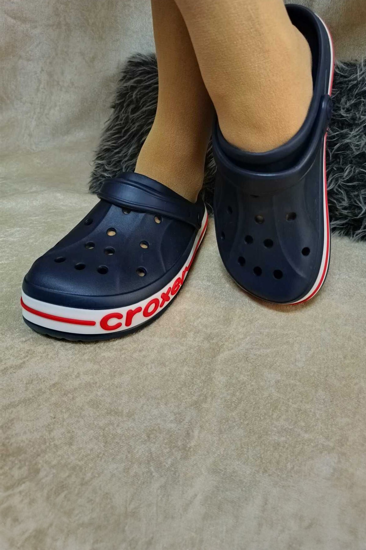 Croxer Lacivert Unisex Ortopedik Doktor Aşçı Hastane Plaj ve Günlük Ev Terliği 4