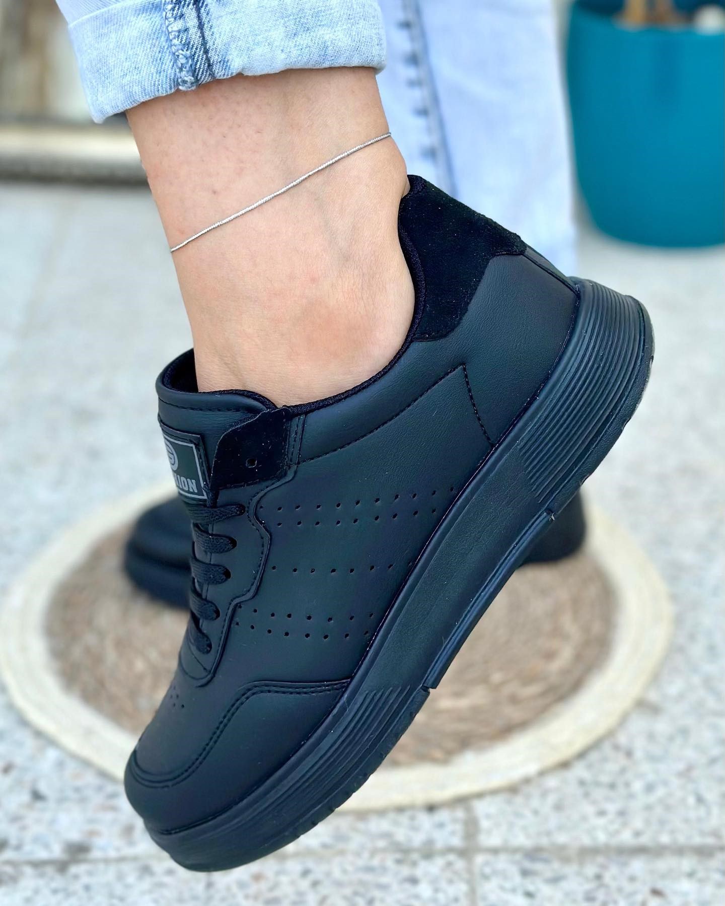Siyah Unisex Hafif Rahat Taban Günlük Yürüyüş Sneaker Spor Ayakkabı 2