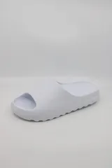 EVA Unisex Kadın Erkek Beyaz Sabo Günlük Rahat Balkon Bahçe Havuz Plaj Terliği 5
