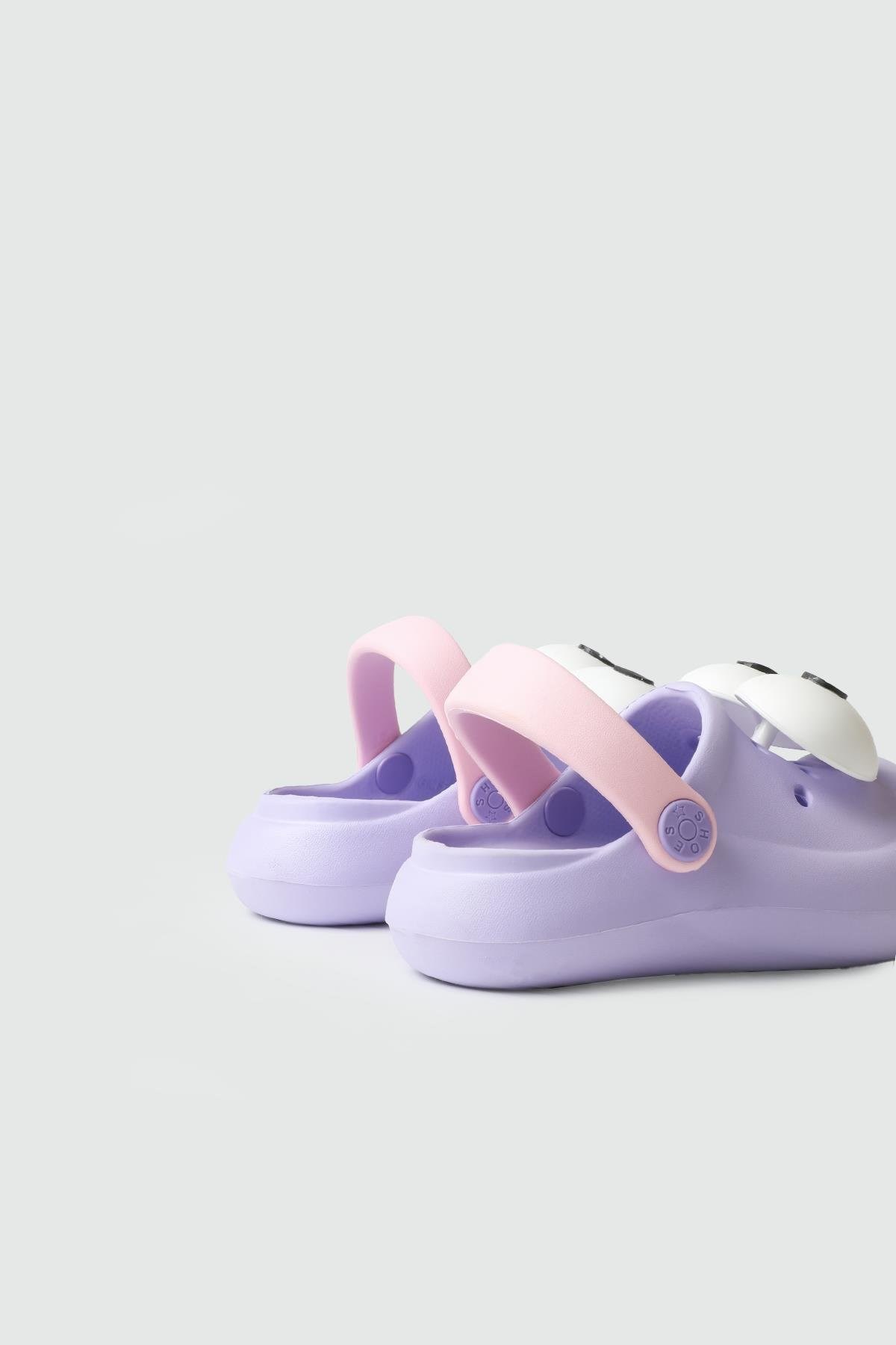 Lila Emoji Günlük Bahçe Sahil Plaj Kreş Unisex Çocuk Terlik & Sandalet 4