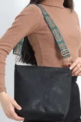 Siyah Şık Çok Yönlü Günlük Kadın El & Omuz Çantası 2