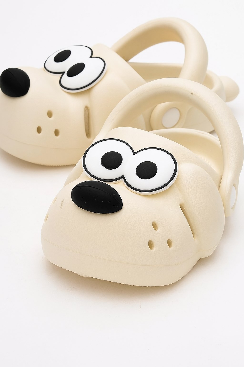 Doggy Ekru Köpek Figürlü Sevimli Günlük Bahçe Sahil Plaj Kreş Unisex Çocuk Terlik&Sandalet 3