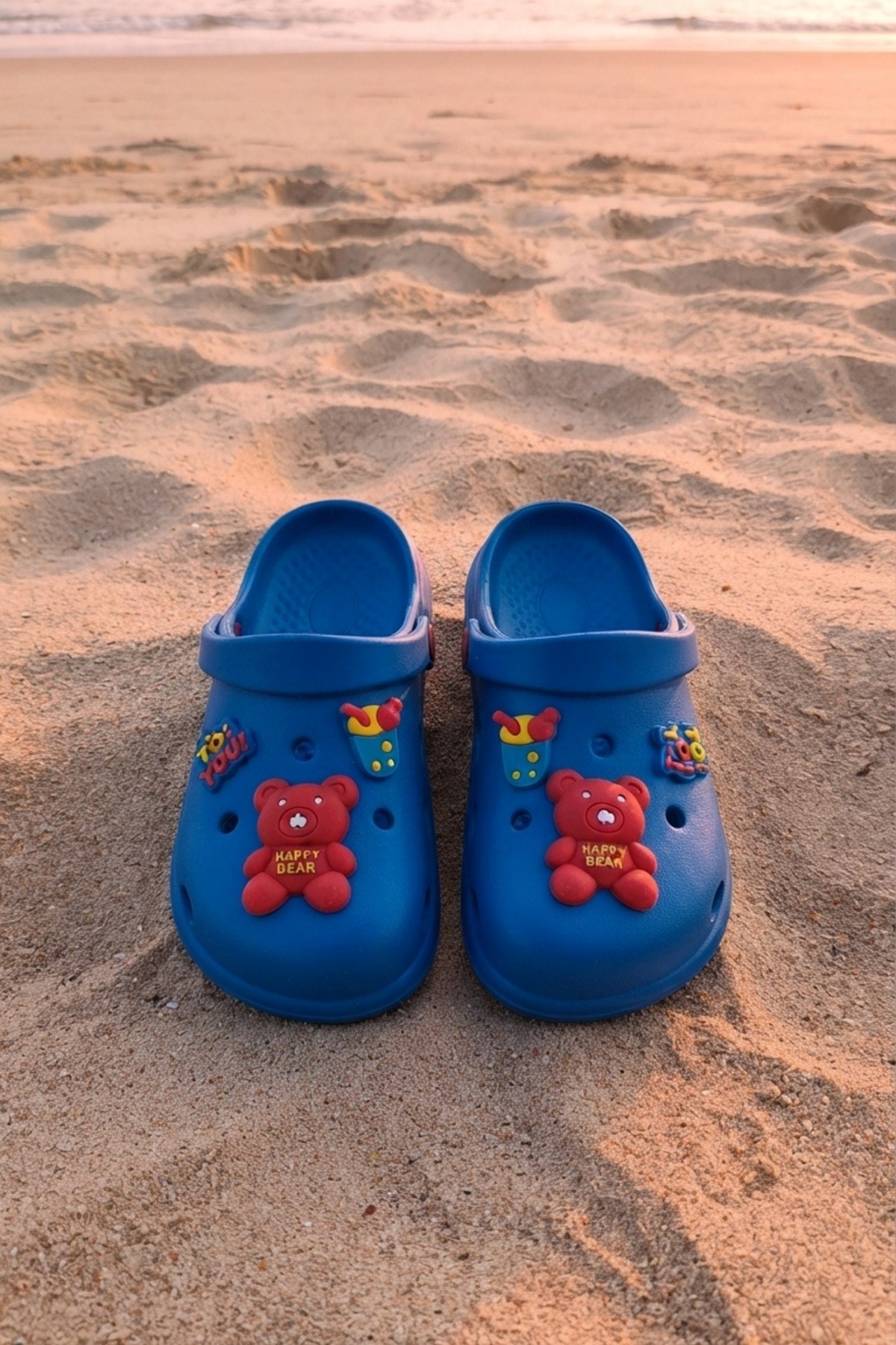 Saks Mavi Ayıcıklı Kreş Sahil Plaj Havuz Terliği Unisex Çocuk Terlik & Sandalet 6