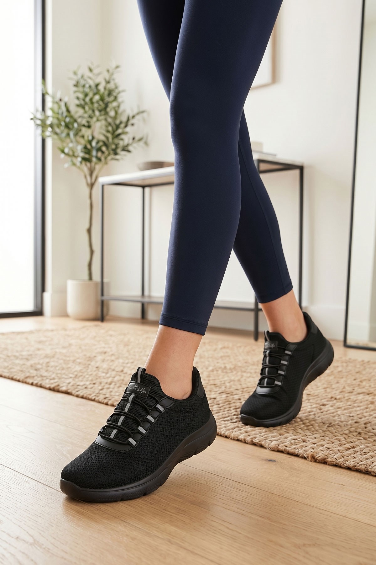 Siyah Unisex Günlük Sneaker Yazlık Fileli Spor Ayakkabı 3
