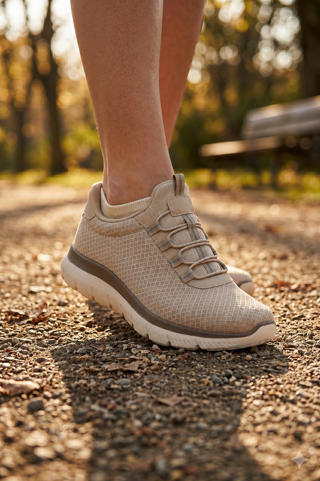 Bej Kadın Günlük Sneaker Yazlık Fileli Spor Ayakkabı 6