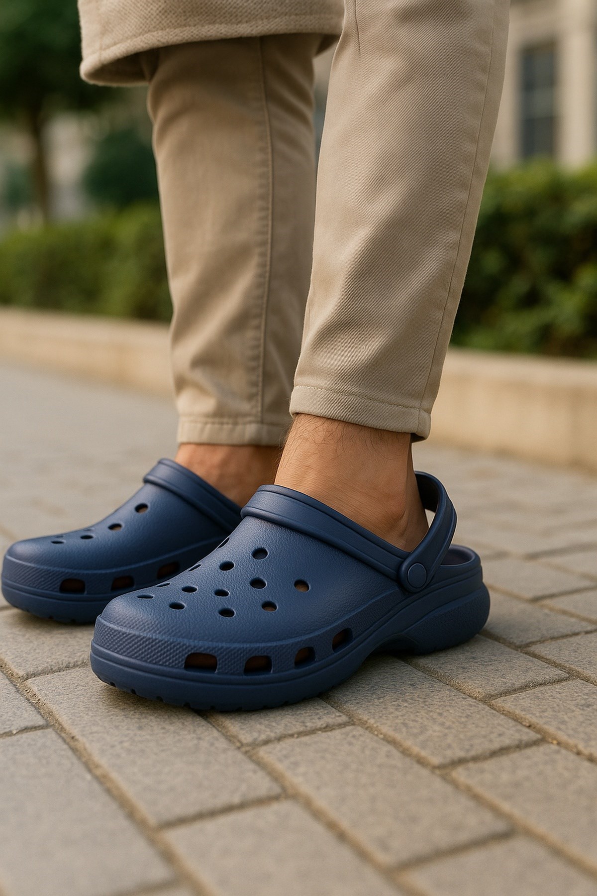 Lacivert Ortopedik Günlük Erkek Terlik & Sandalet 3