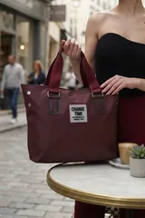 Bordo Günlük El ve Omuz Askılı Shopper Kadın Çanta