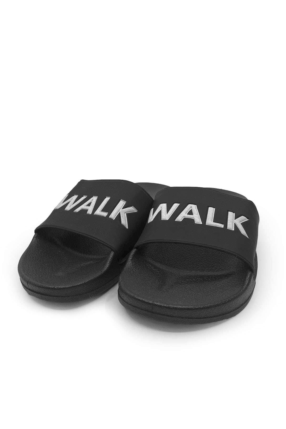 Walk Siyah Beyaz Havuz Plaj Günlük Erkek Terlik 4