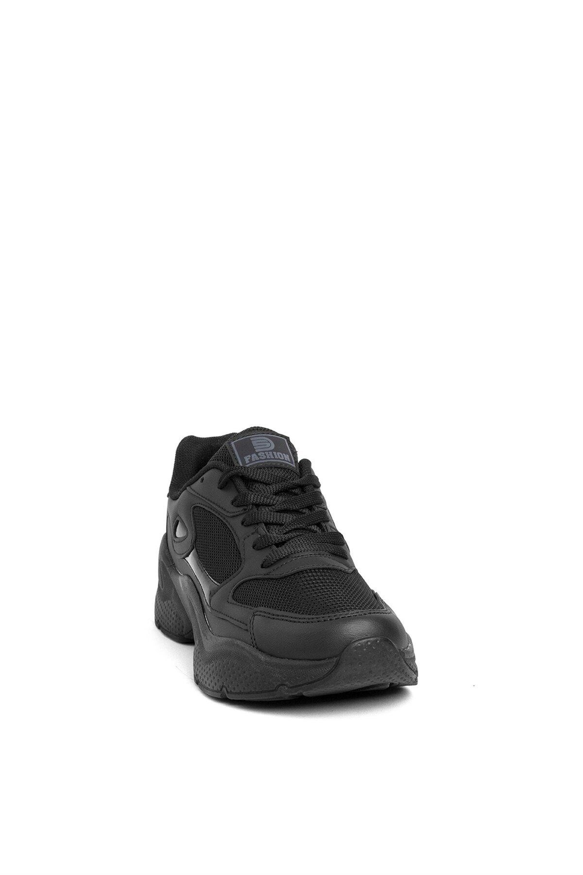 Siyah Kadın Rahat Konforlu Günlük Sneaker Yürüyüş Spor Ayakkabısı