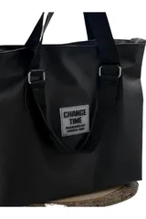 Siyah Günlük El ve Omuz Askılı Shopper Kadın Çanta 10