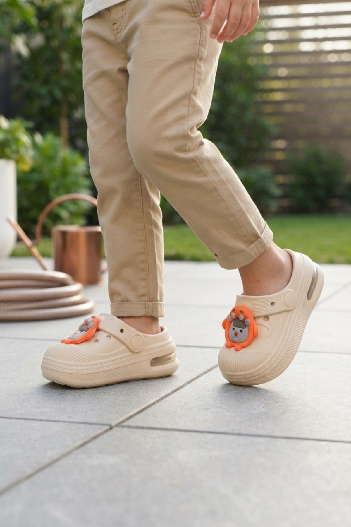 Ekru Anatomik Comfort Günlük Sahil Plaj Havuz Işıklı Çocuk Terlik & Sandalet 6