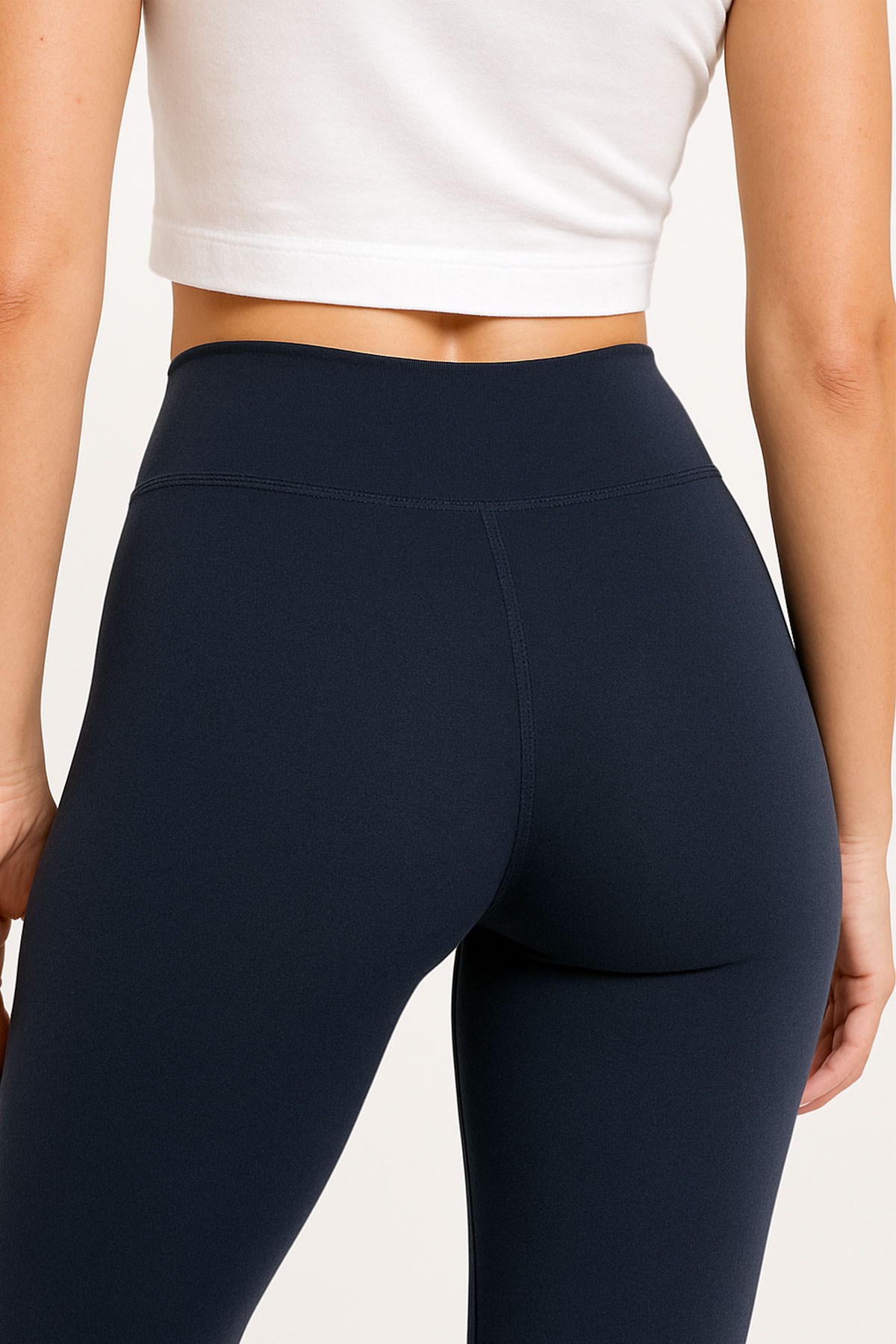 Lacivert Yüksek Bel Toparlayıcı Kadın Tayt Yüksek Kalite Spor Günlük Kullanım Yoga Tayt 4