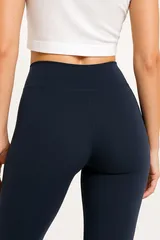 Lacivert Yüksek Bel Toparlayıcı Kadın Tayt Yüksek Kalite Spor Günlük Kullanım Yoga Tayt 4