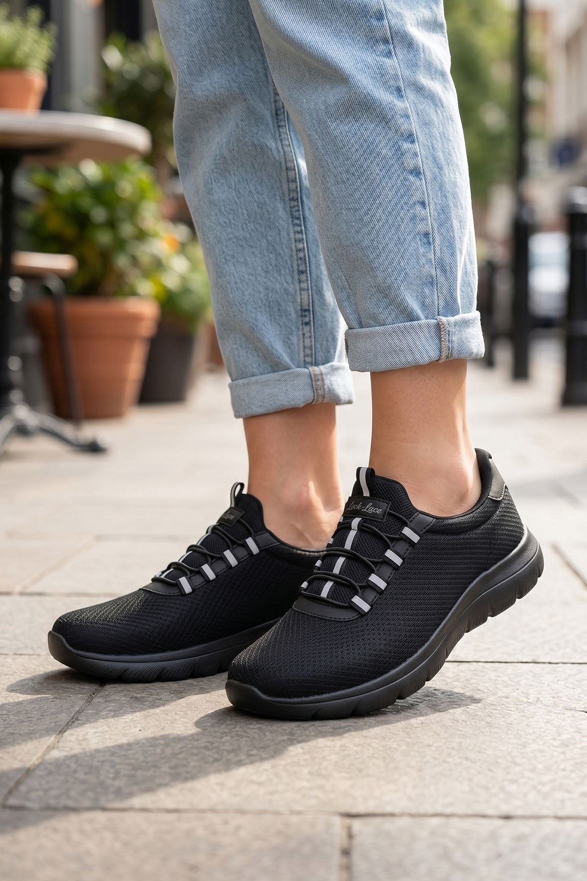 Siyah Unisex Günlük Sneaker Yazlık Fileli Spor Ayakkabı 2