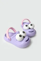 Lila Emoji Günlük Bahçe Sahil Plaj Kreş Unisex Çocuk Terlik & Sandalet