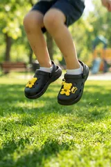 Siyah Sarı Ayıcıklı Kreş Sahil Plaj Havuz Terliği Unisex Çocuk Terlik & Sandalet 7