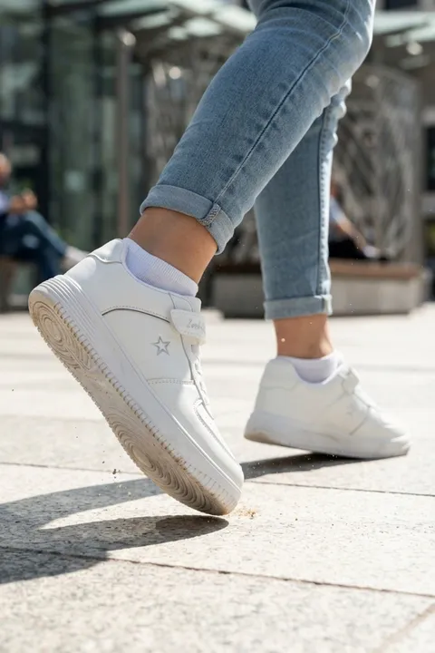 Beyaz Günlük Sneaker Cırtlı Unisex Çocuk Spor Ayakkabı