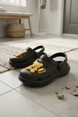 Siyah Sarı Ayıcıklı Kreş Sahil Plaj Havuz Terliği Unisex Çocuk Terlik & Sandalet 9