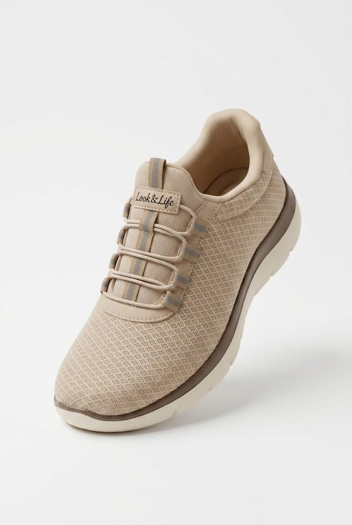 Bej Kadın Günlük Sneaker Yazlık Fileli Spor Ayakkabı 2