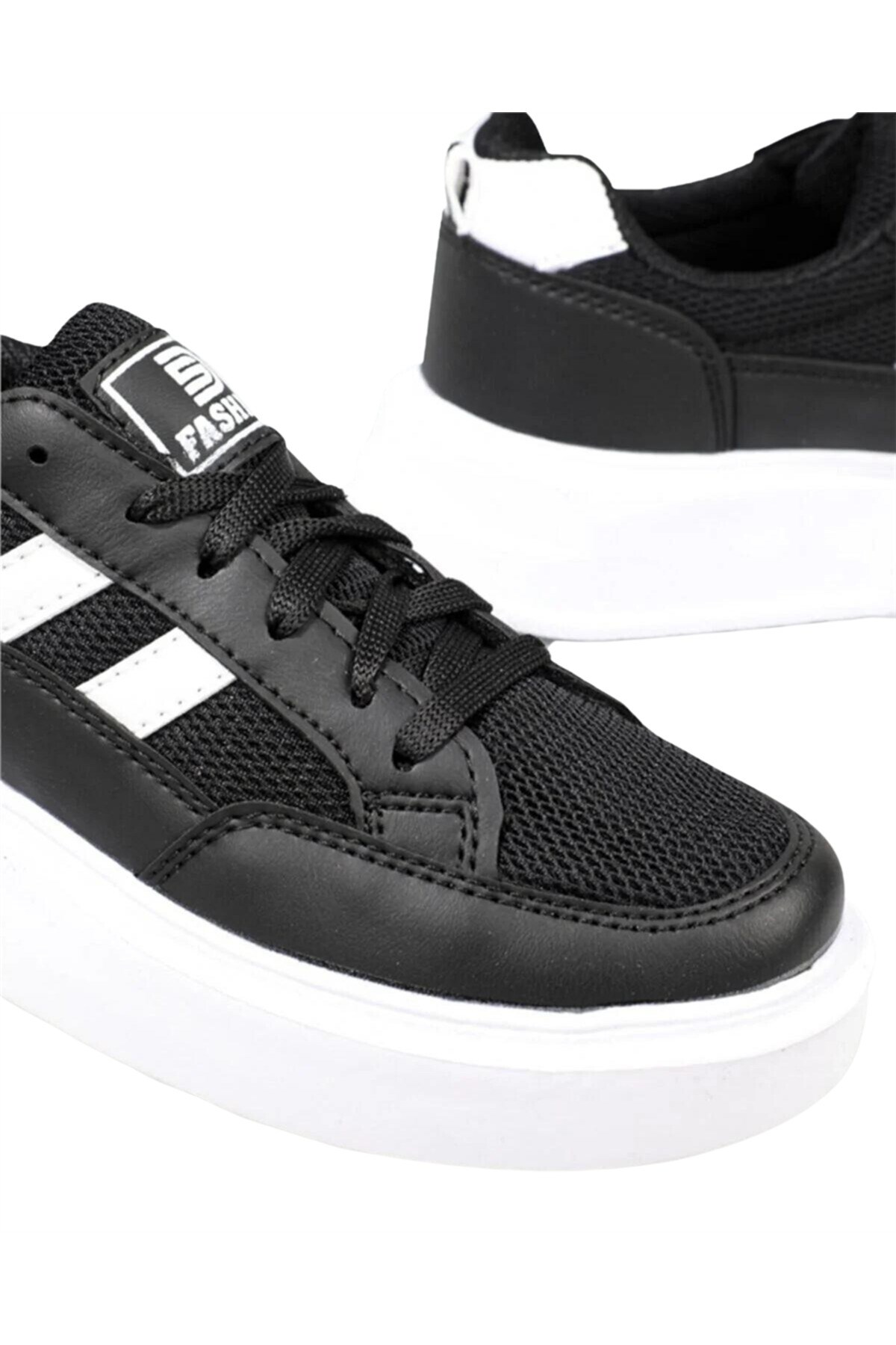 Kadın Siyah-beyaz Anorak Kalın Taban Sneaker Günlük Spor Ayakkabı 3