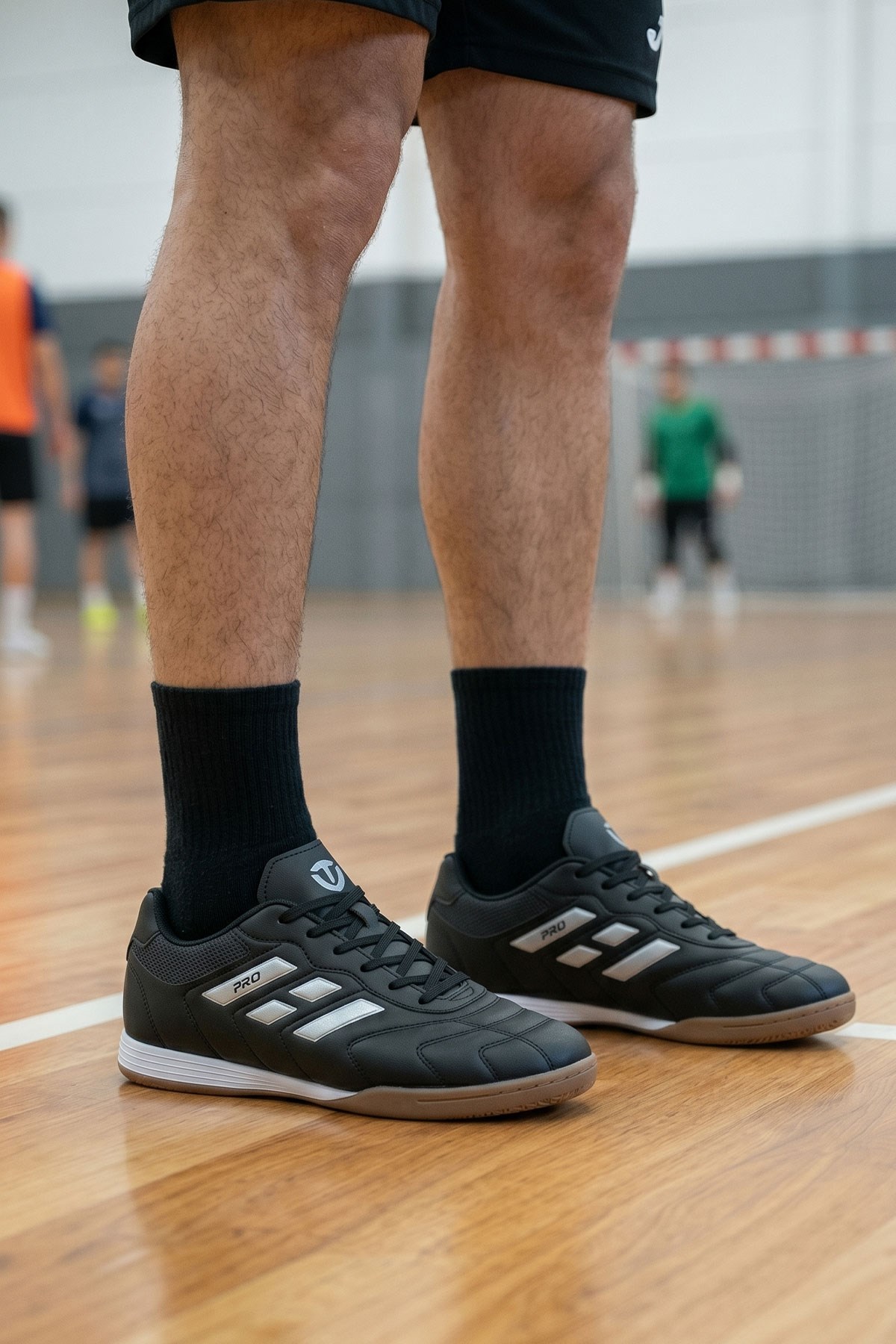 Siyah Unisex Salon Futbol Futsal Ayakkabısı Kaymaz Kauçuk Spor Ayakkabı 2