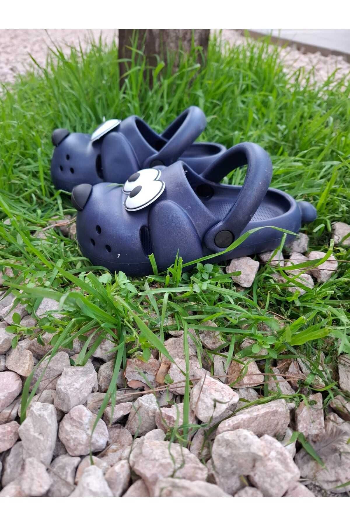 Doggy Lacivert Köpek Figürlü Sevimli Günlük Bahçe Sahil Plaj Kreş Unisex Çocuk Terlik&Sandalet 2