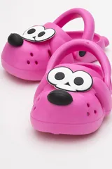 Doggy Fuşya Köpek Figürlü Sevimli Günlük Bahçe Sahil Plaj Kreş Unisex Çocuk Terlik&Sandalet 2