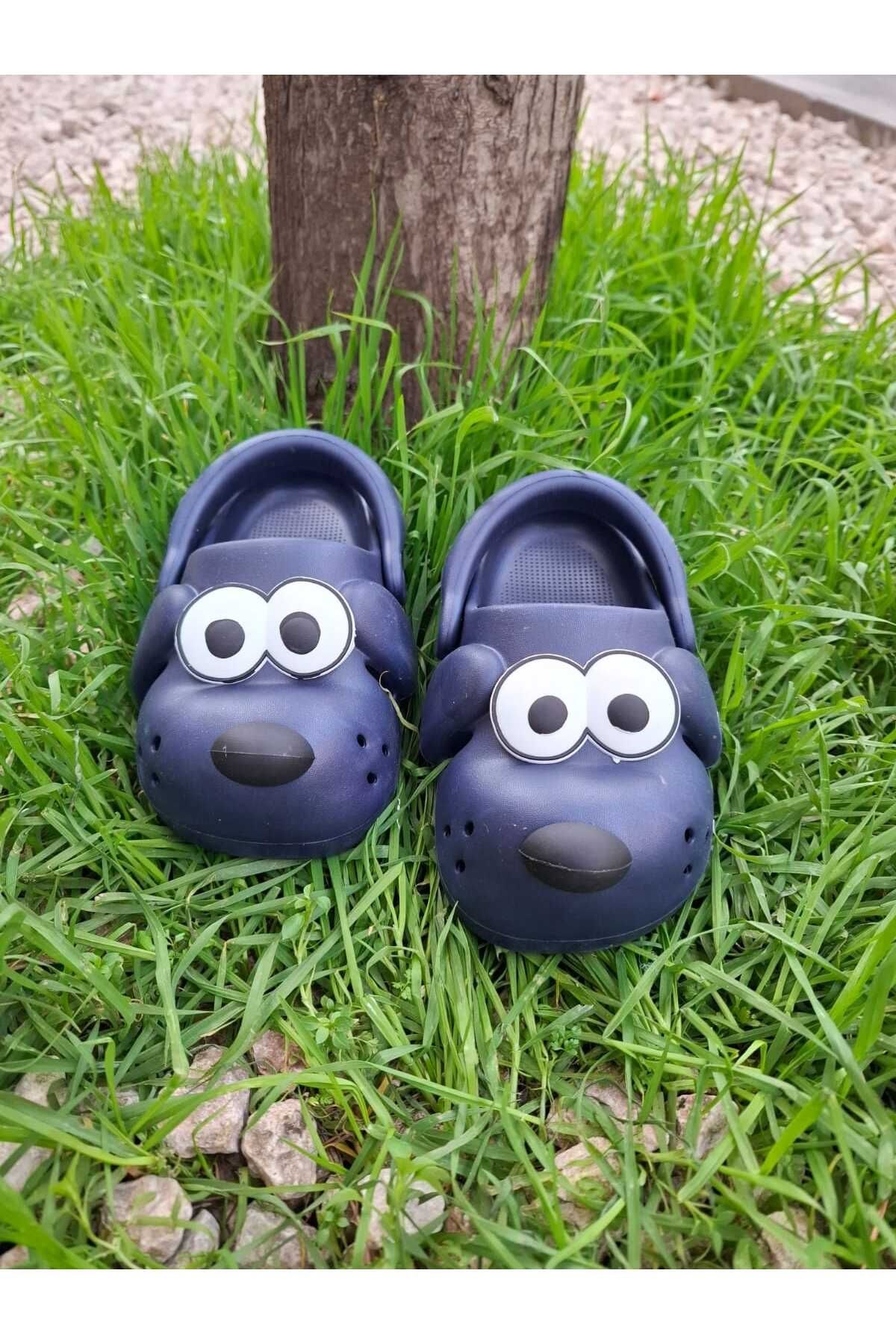 Doggy Lacivert Köpek Figürlü Sevimli Günlük Bahçe Sahil Plaj Kreş Unisex Çocuk Terlik&Sandalet 4