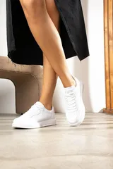 Beyaz Unisex Hafif Taban Günlük Yürüyüş Rahat Sneaker Spor Ayakkabı