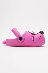 Doggy Fuşya Köpek Figürlü Sevimli Günlük Bahçe Sahil Plaj Kreş Unisex Çocuk Terlik&Sandalet 4