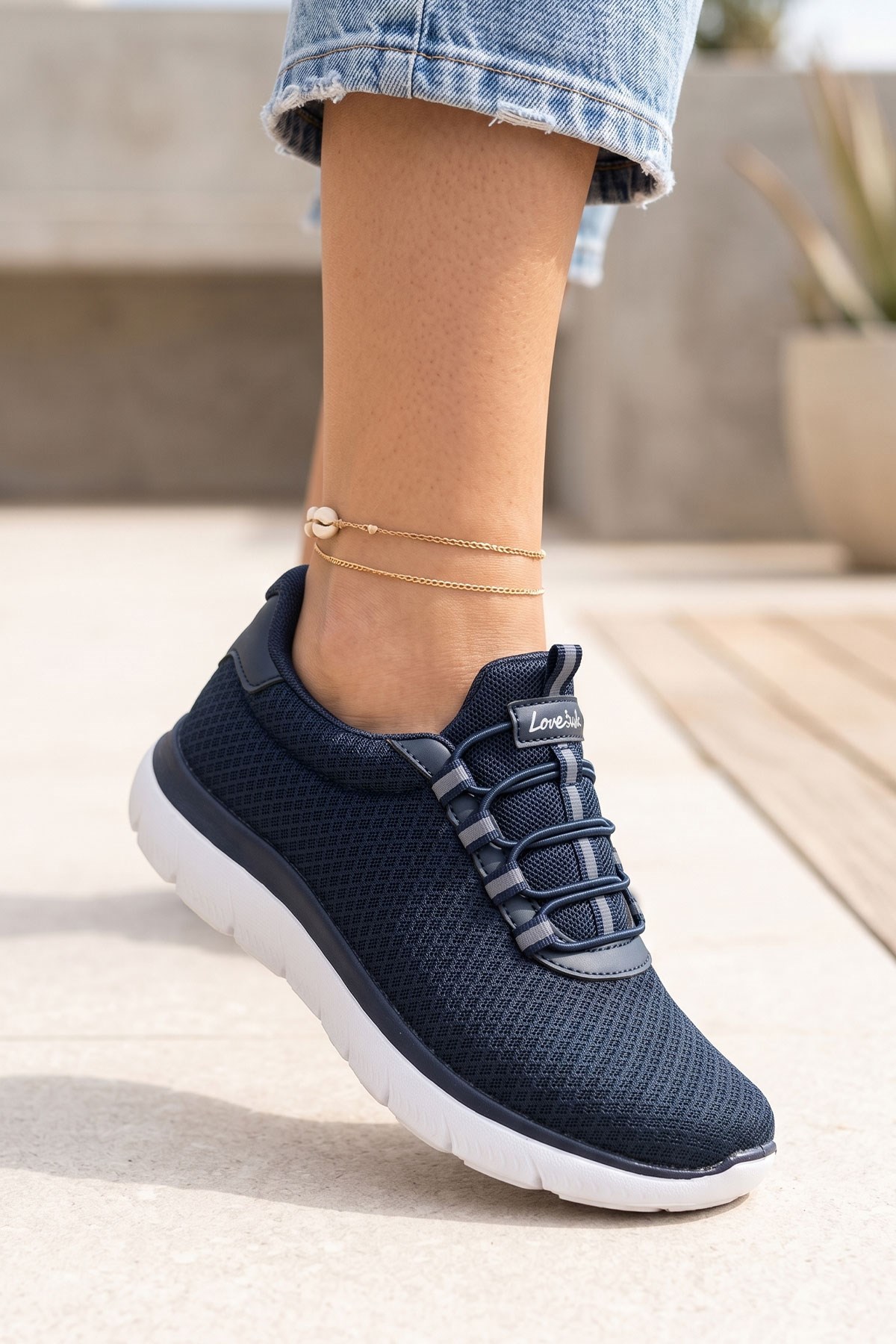 Lacivert Günlük Sneaker Unisex Yazlık Fileli Spor Ayakkabı 3