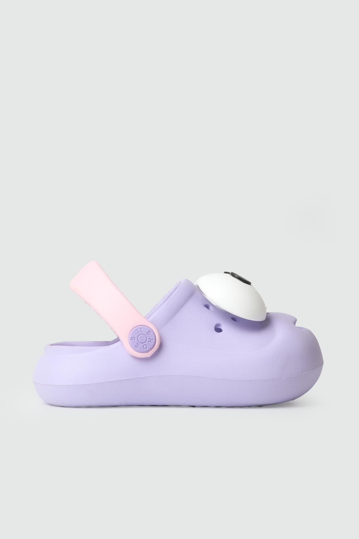 Lila Emoji Günlük Bahçe Sahil Plaj Kreş Unisex Çocuk Terlik & Sandalet 3