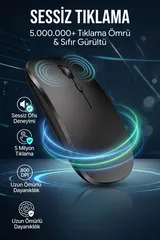 Ultra Slim Sessiz Tıklama Bluetooth Şarjlı 2.4ghz Kablosuz Mouse 1600dpi 4