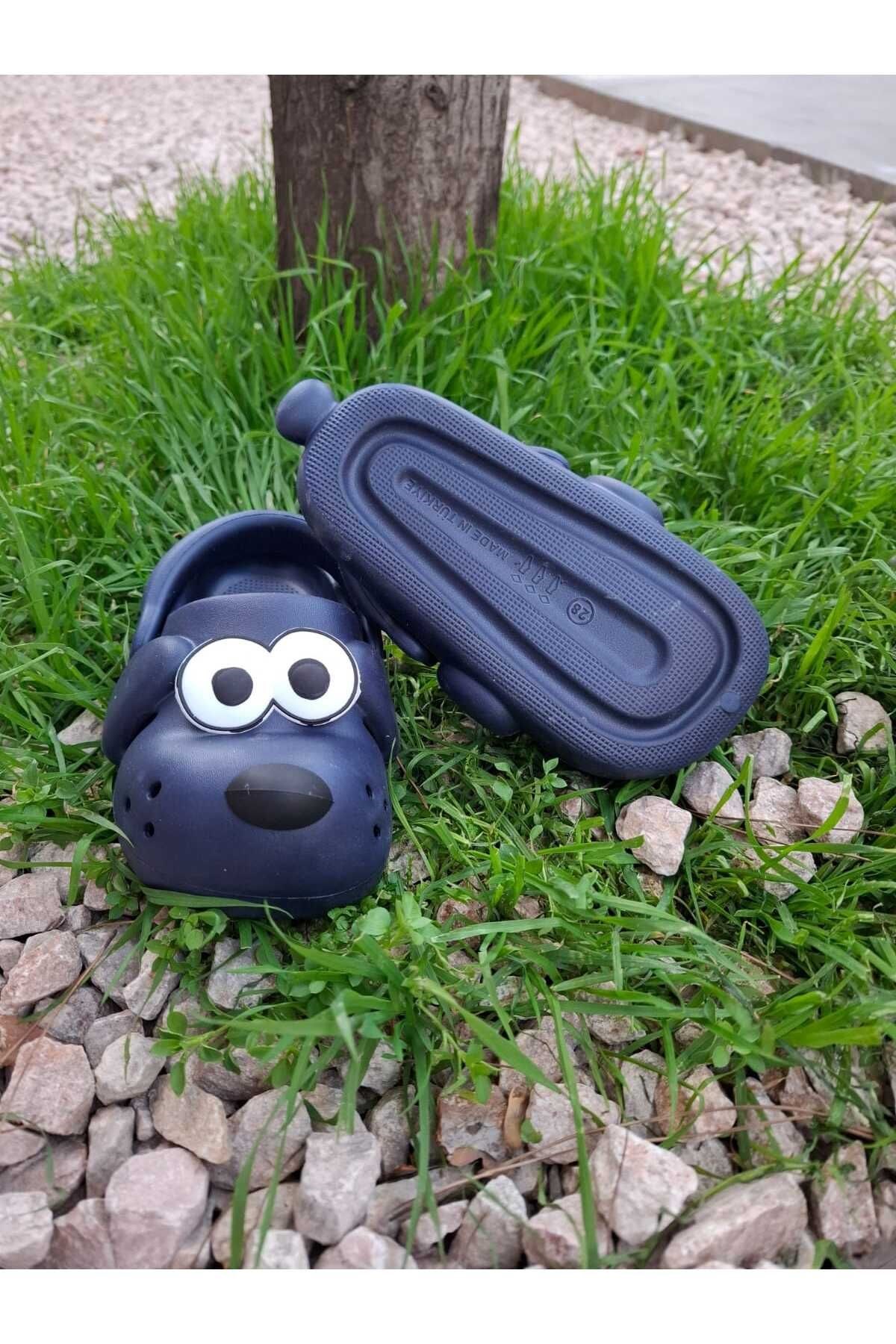 Doggy Lacivert Köpek Figürlü Sevimli Günlük Bahçe Sahil Plaj Kreş Unisex Çocuk Terlik&Sandalet 3