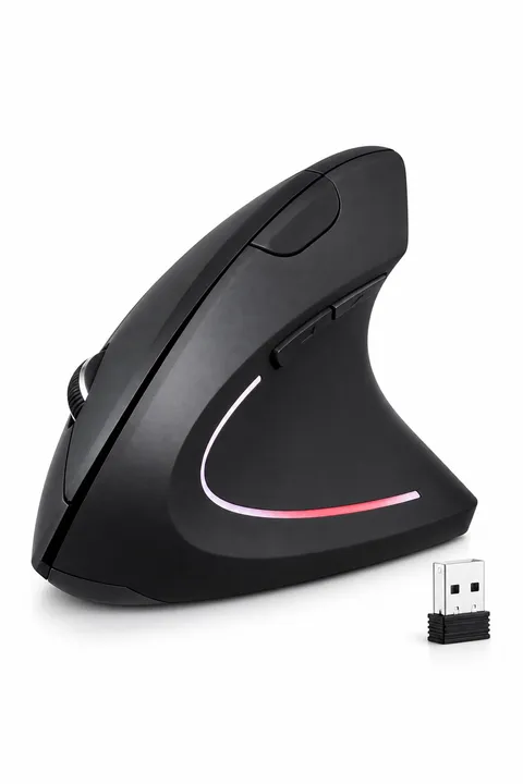 Sessiz Click Ergonomik Dikey Kablosuz Mouse Bluetooth 2.4GHz USB Çift Cihaz Geçiş 800/1200/1600 DPI