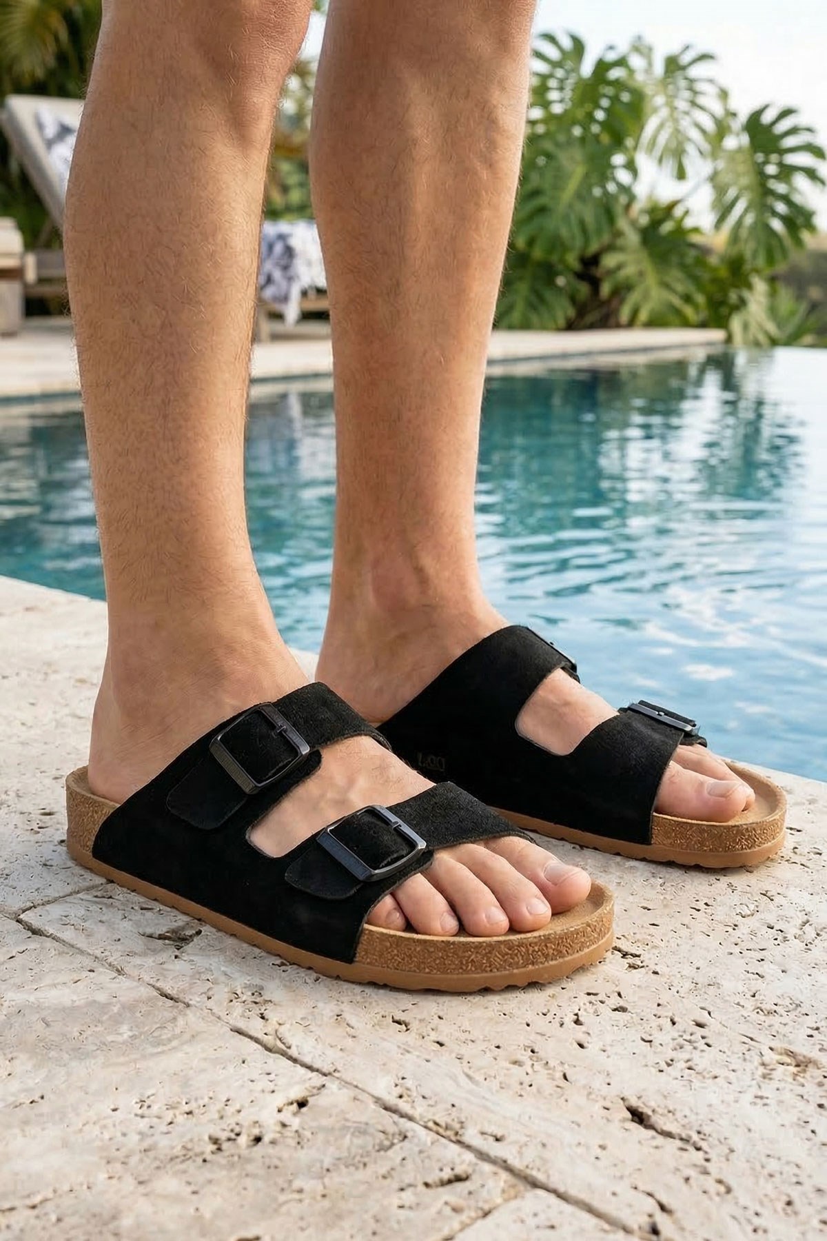 Comfort Çift Bantlı  Nubuk Unisex Terlik Günlük Sahil Plaj Terliği 2