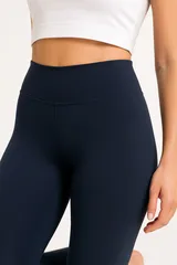 Lacivert Yüksek Bel Toparlayıcı Kadın Tayt Yüksek Kalite Spor Günlük Kullanım Yoga Tayt 3