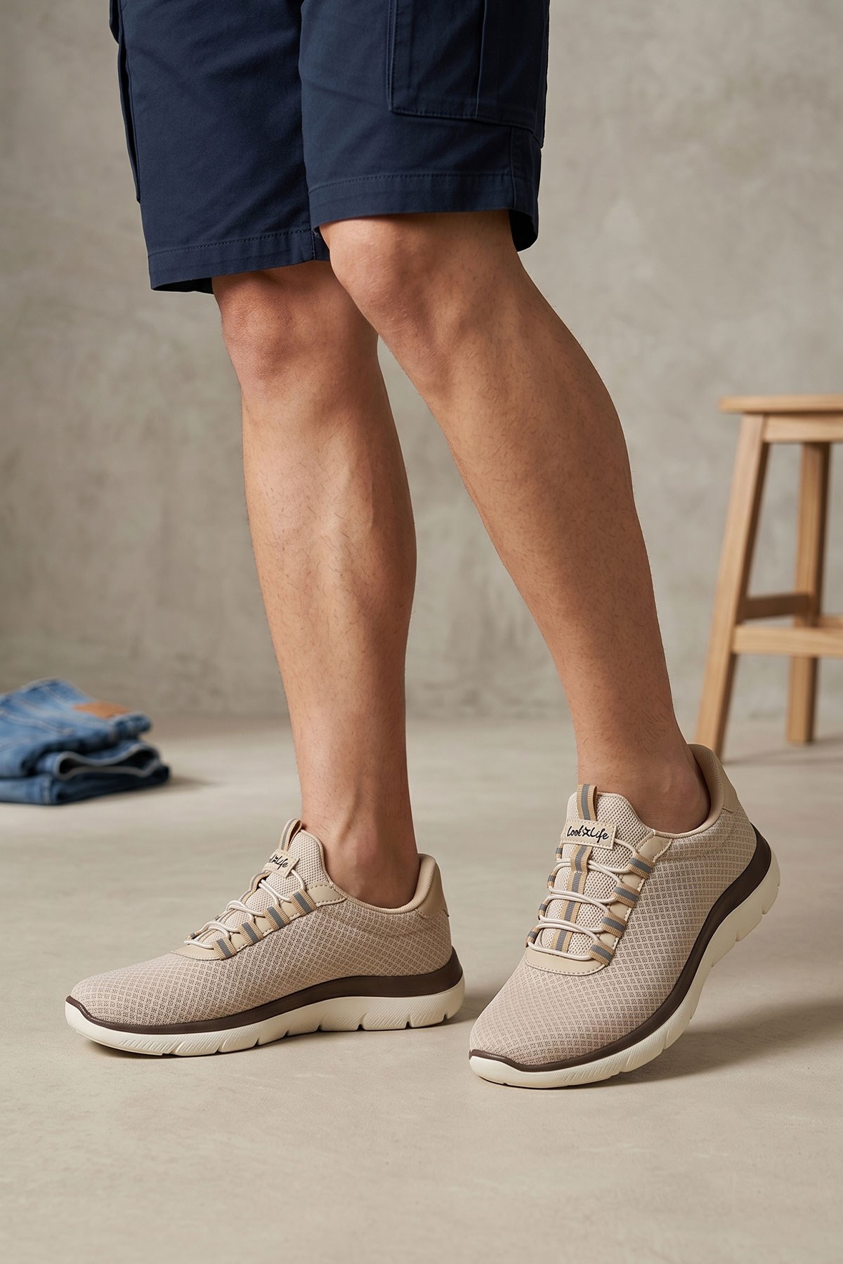 Bej Kadın Günlük Sneaker Yazlık Fileli Spor Ayakkabı 4