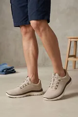 Bej Kadın Günlük Sneaker Yazlık Fileli Spor Ayakkabı 4