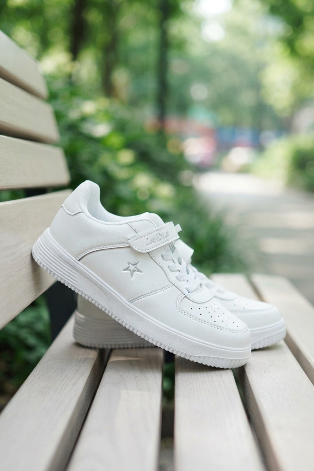 Beyaz Günlük Sneaker Cırtlı Unisex Çocuk Spor Ayakkabı 4