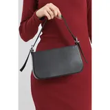 Siyah Minimalist Baget Kadın Omuz ve El Çantası