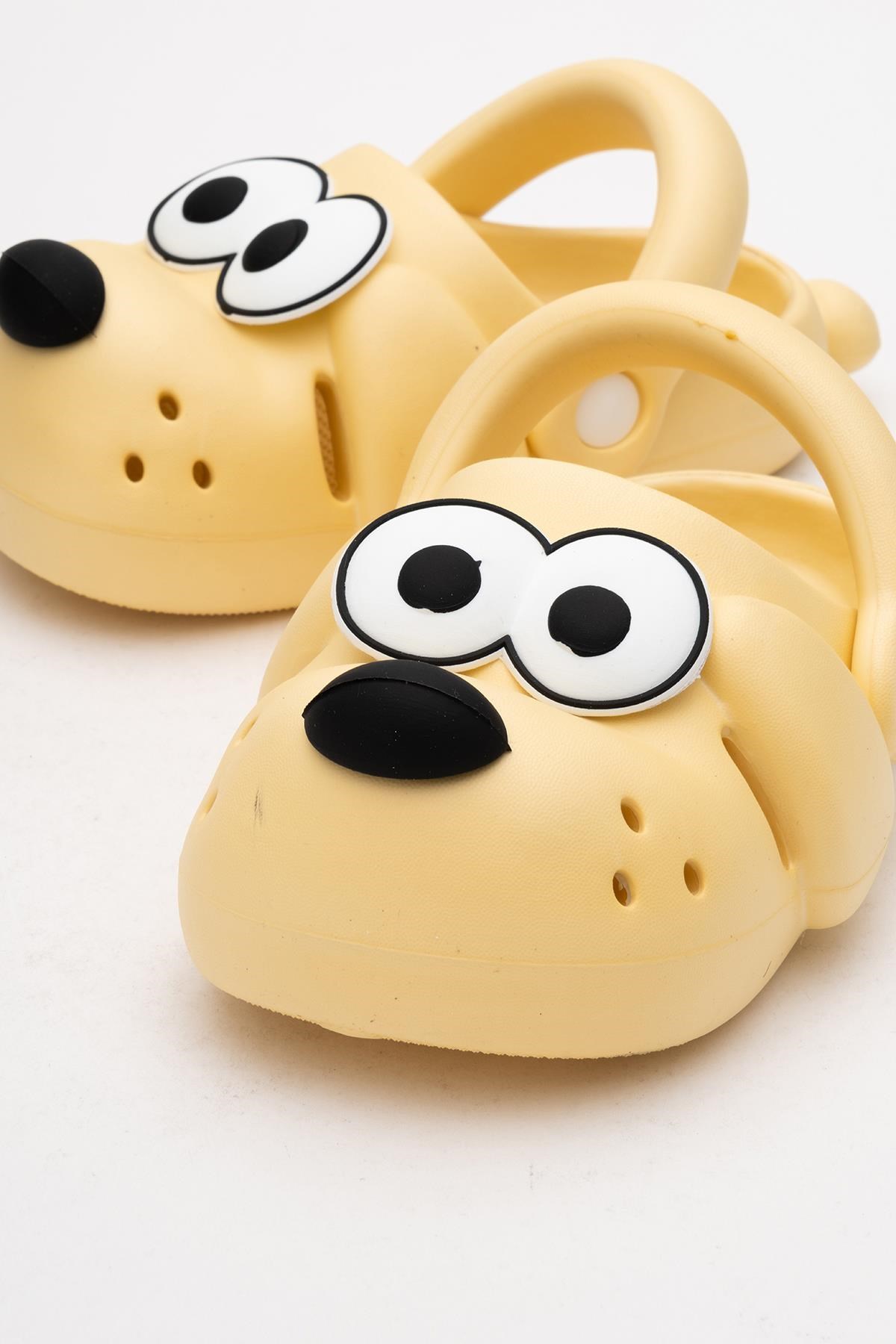 Doggy Sarı Köpek Figürlü Sevimli Günlük Bahçe Sahil Plaj Kreş Unisex Çocuk Terlik&Sandalet 3