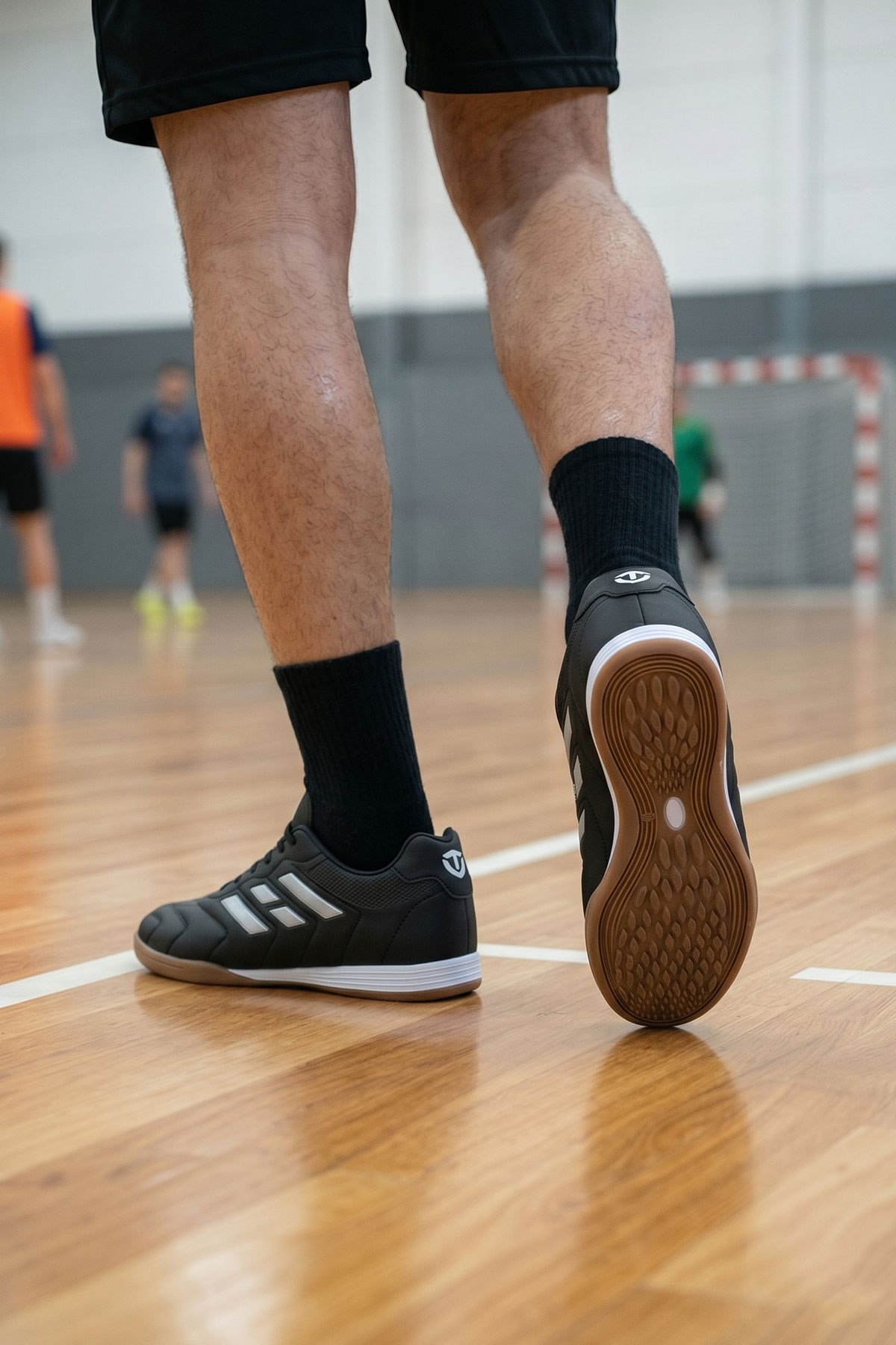 Siyah Unisex Salon Futbol Futsal Ayakkabısı Kaymaz Kauçuk Spor Ayakkabı 3