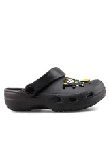 Siyah Figürlü Günlük Bahçe Sahil Plaj Kreş Unisex Çocuk Terlik&Sandalet