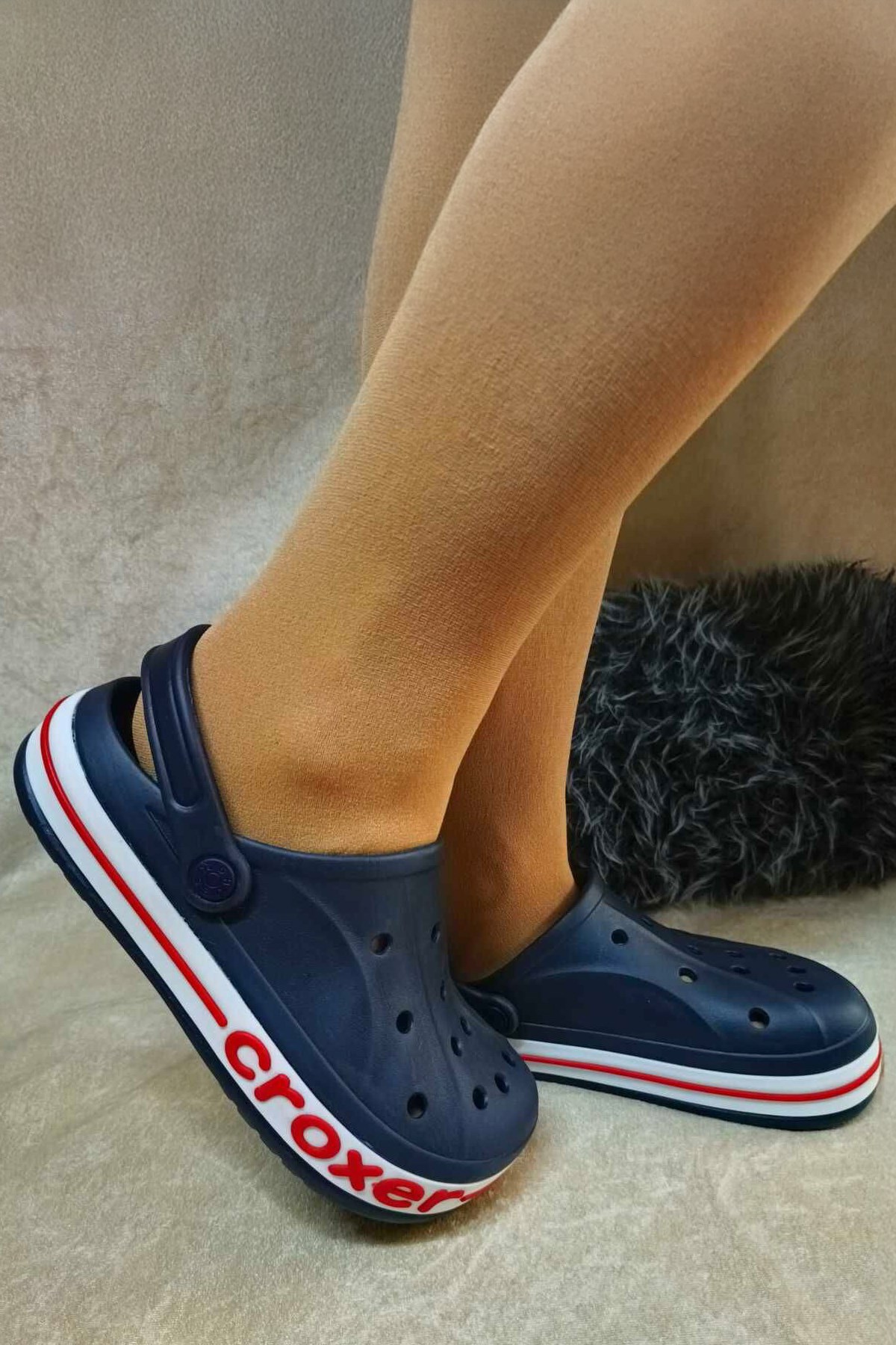 Croxer Lacivert Unisex Ortopedik Doktor Aşçı Hastane Plaj ve Günlük Ev Terliği 3