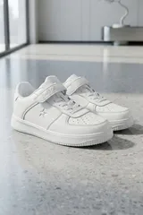 Beyaz Günlük Sneaker Cırtlı Unisex Çocuk Spor Ayakkabı 3